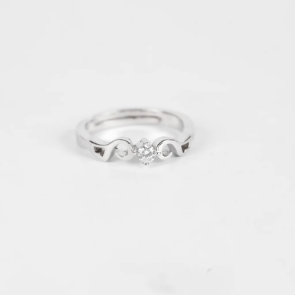 Pure Silver Solitaire Island Engagement Ring