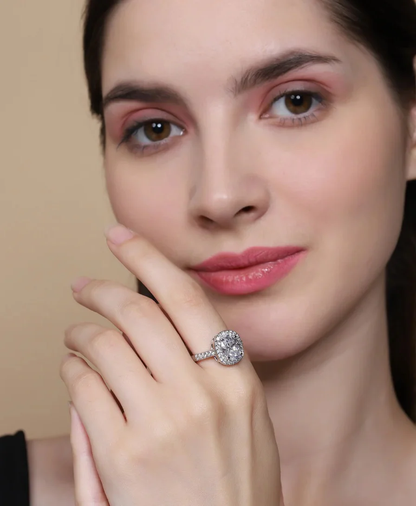 Pure 92.5 Sterling Silver Oval Solitire Ring
