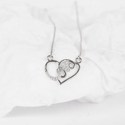Pure Silver LOVE Heart Pendant with Chain