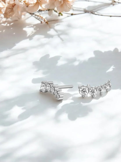 Pure 925 Silver Princess Climber Earrings For Women