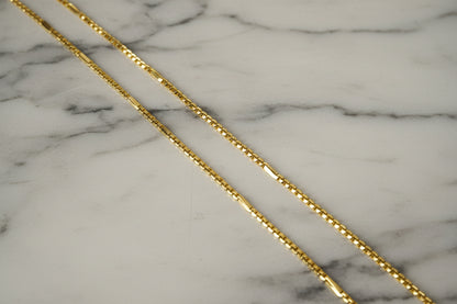 Luxury 92.5 Sterling Silver Gold Plated Bar & Box Link Chain