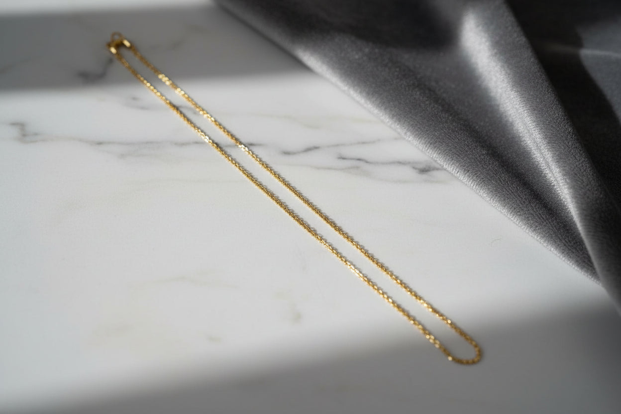 Luxury 92.5 Sterling Silver Gold Coated Wheat Link Chain