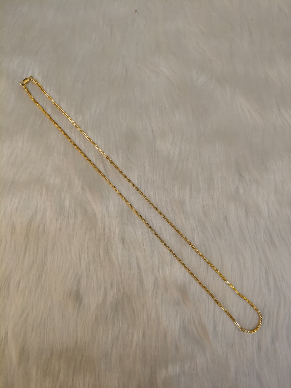 Luxury 92.5 Sterling Silver Gold Coated Wheat Link Chain