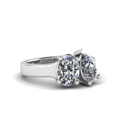 Twin Stone Design Pure Silver Ring