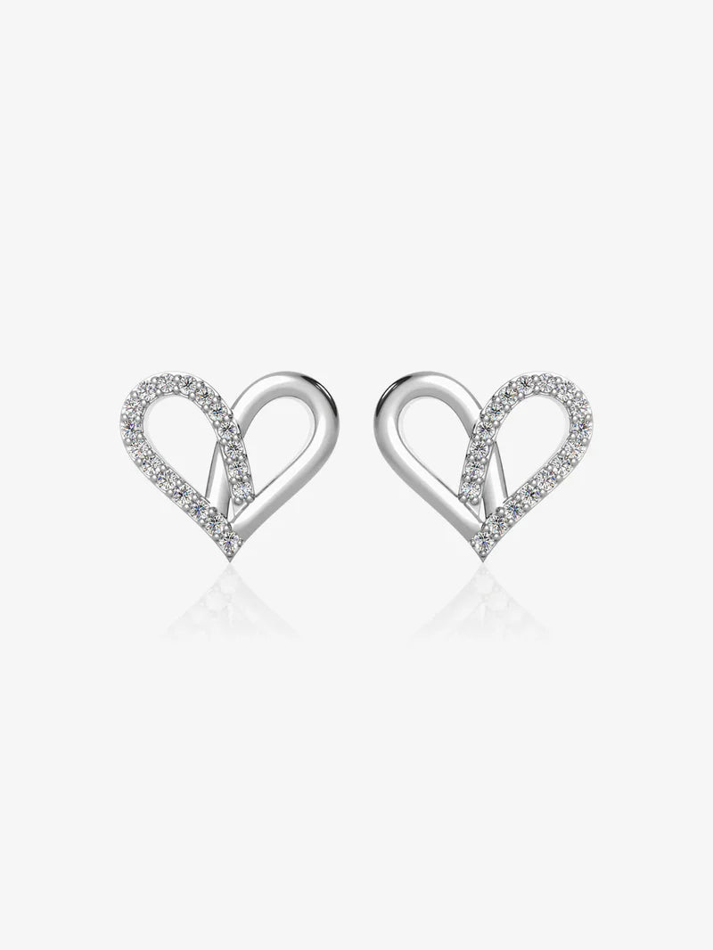Pure 925 Silver Attract Heart Earrings For Women