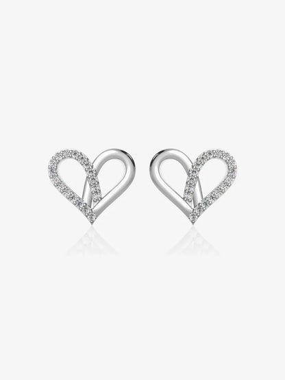 Pure 925 Silver Attract Heart Earrings For Women