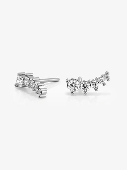 Pure 925 Silver Princess Climber Earrings For Women