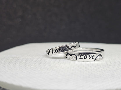 Matching "LOVE" Engraved Rings