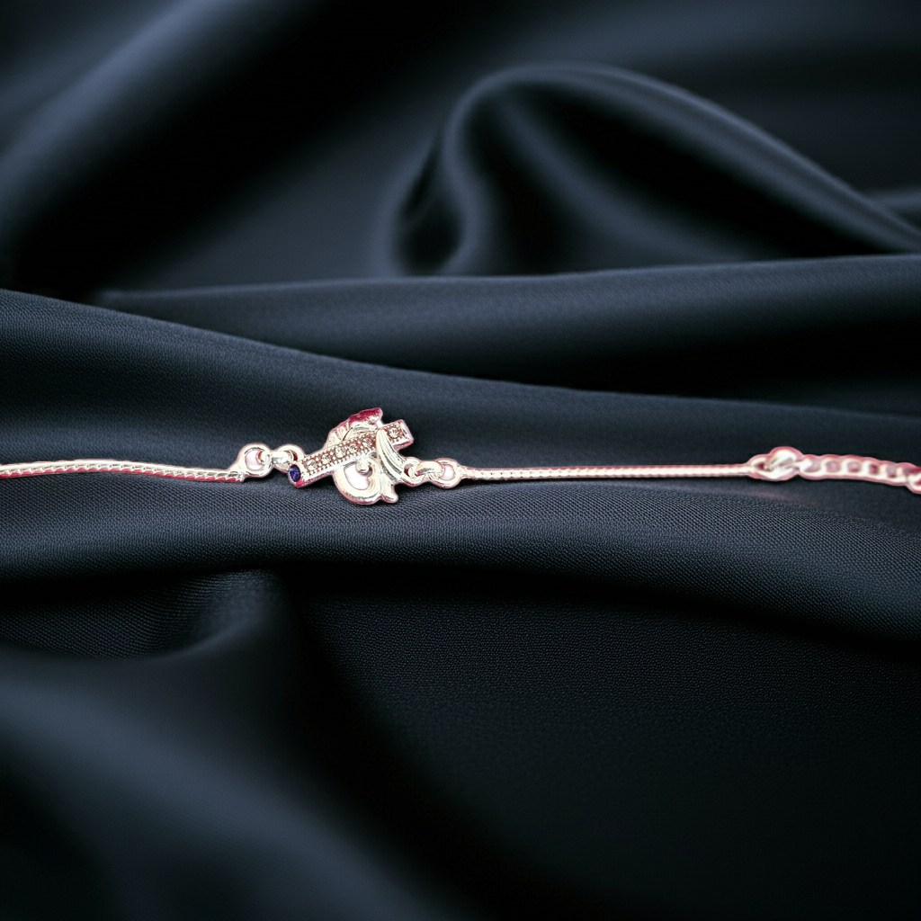 Pure Silver Flying Fish Bracelet Rakhi – Symbol of Freedom, Flow & Positivity