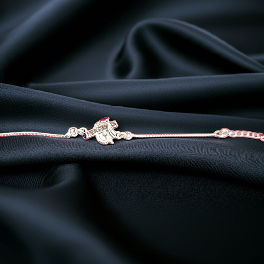 Pure Silver Flying Fish Bracelet Rakhi – Symbol of Freedom, Flow & Positivity