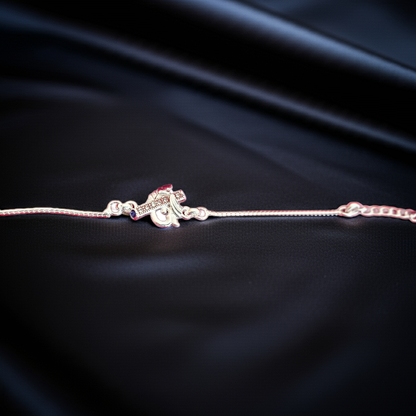 Pure Silver Flying Fish Bracelet Rakhi – Symbol of Freedom, Flow & Positivity