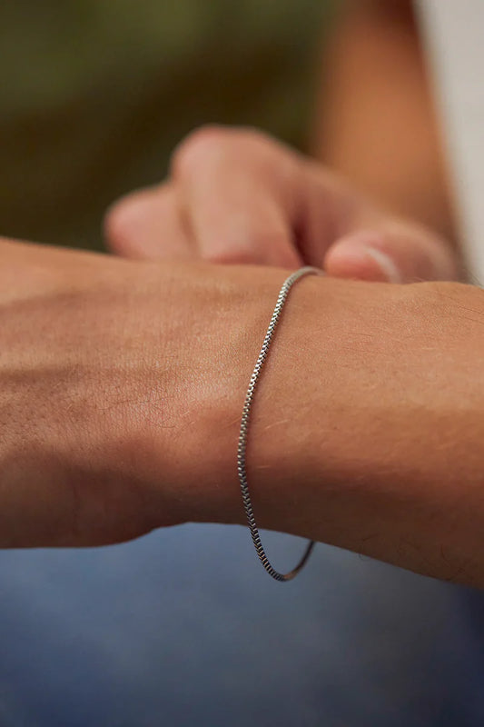 Pure Silver 92.5 Box Chain Unisex Bracelet