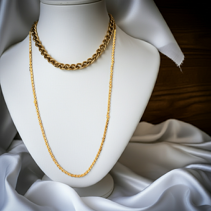 Pure 925 Silver Box Chain with Gold Plating