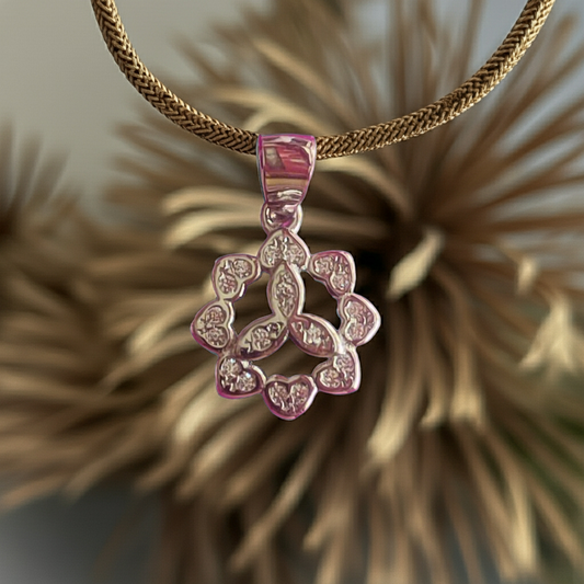 92.5 Pure Silver Fansy Pendant with White Stones
