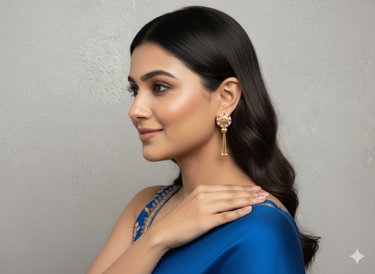 Gold Coated Pure Silver Jhumki Ear rings for Women