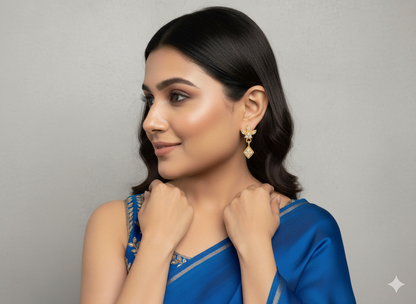 Pure Silver Ear rings and Hangings with Gold Coating