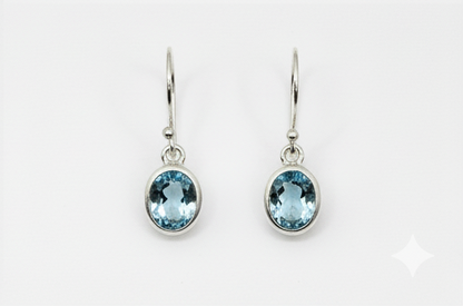 Pure 92.5 Silver Blue topaz set