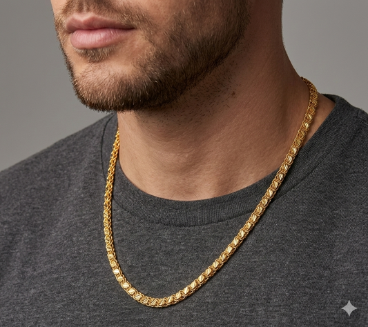 Unisex 92.5 Sterling Silver Gold Coated Filigree Weave Chain