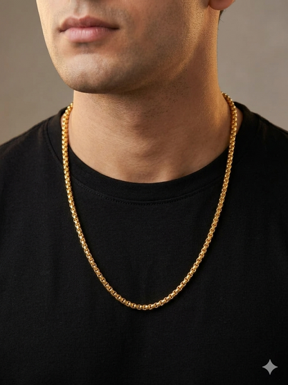 Unisex 92.5 Sterling Silver Gold Coated Classic Rope Chain