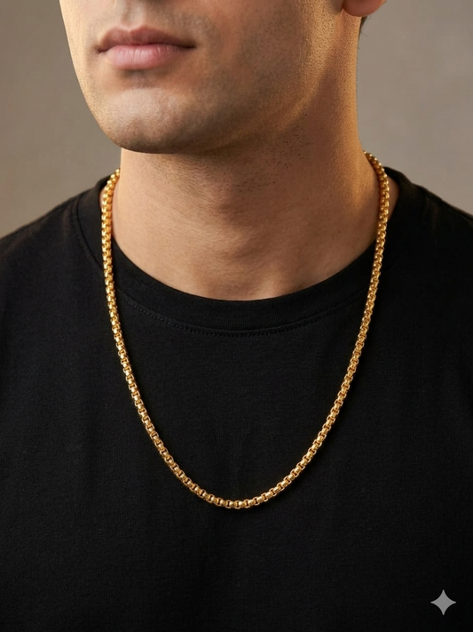 Unisex 92.5 Sterling Silver Gold Coated Classic Rope Chain