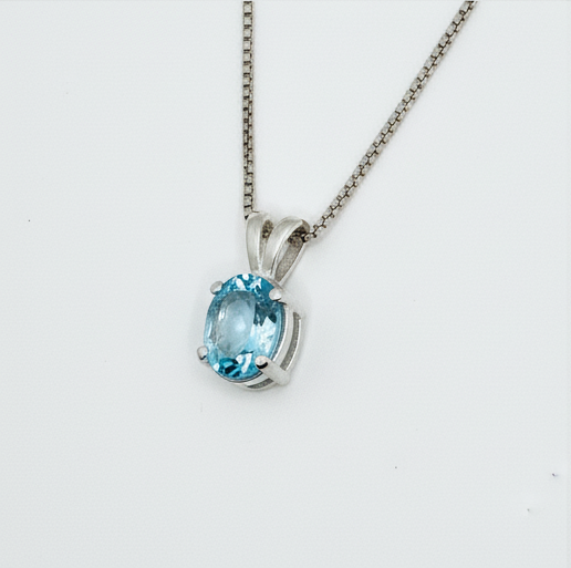 Pure 92.5 Silver Blue topaz set