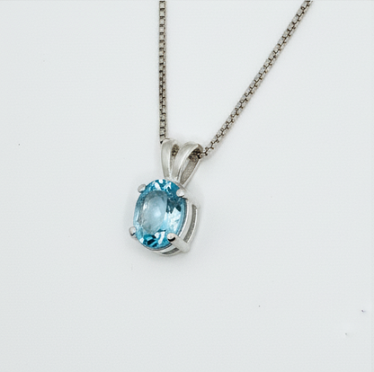 Pure 92.5 Silver Blue topaz set