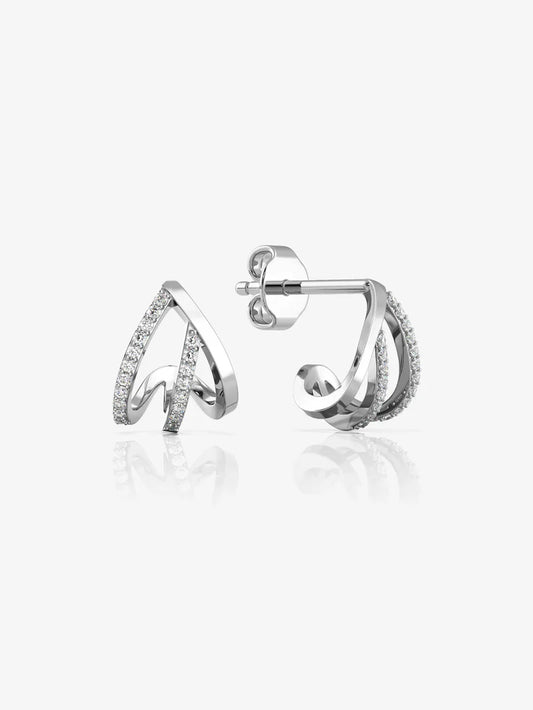Pure 925 Silver Belle Huggie Earrings For Women
