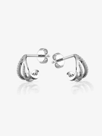 Pure 925 Silver Belle Huggie Earrings For Women
