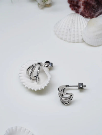 Pure 925 Silver Belle Huggie Earrings For Women