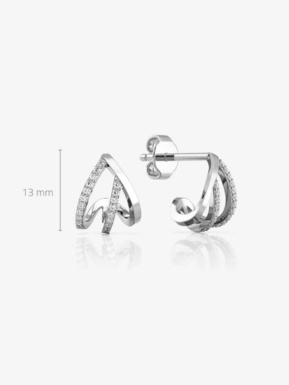 Pure 925 Silver Belle Huggie Earrings For Women