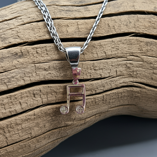 92.5 Pure Silver Fancy Music Symbol Pendant