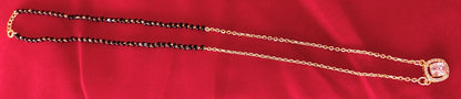 Trendy Silver Black Bead Chain with Unique Designer Pendant