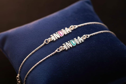 Silver "INDIA" Rakhi - Rakshabandhan 2026