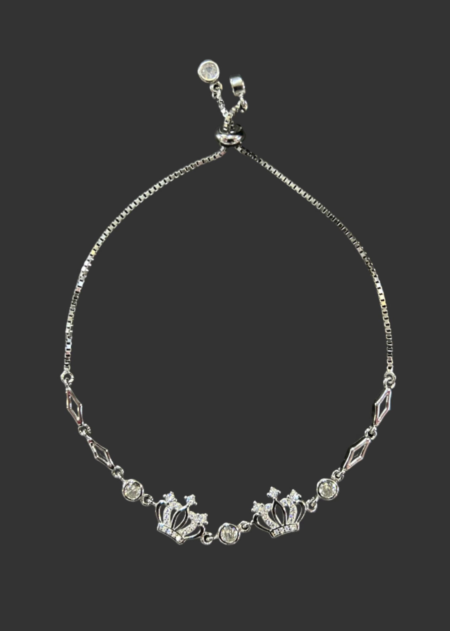 Queen's Crown Adjustable Slider Bracelet