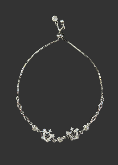 Queen's Crown Adjustable Slider Bracelet