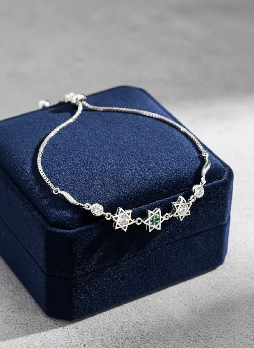 Sparkling Starflower CZ Sterling Silver Adjustable Bolo Bracelet