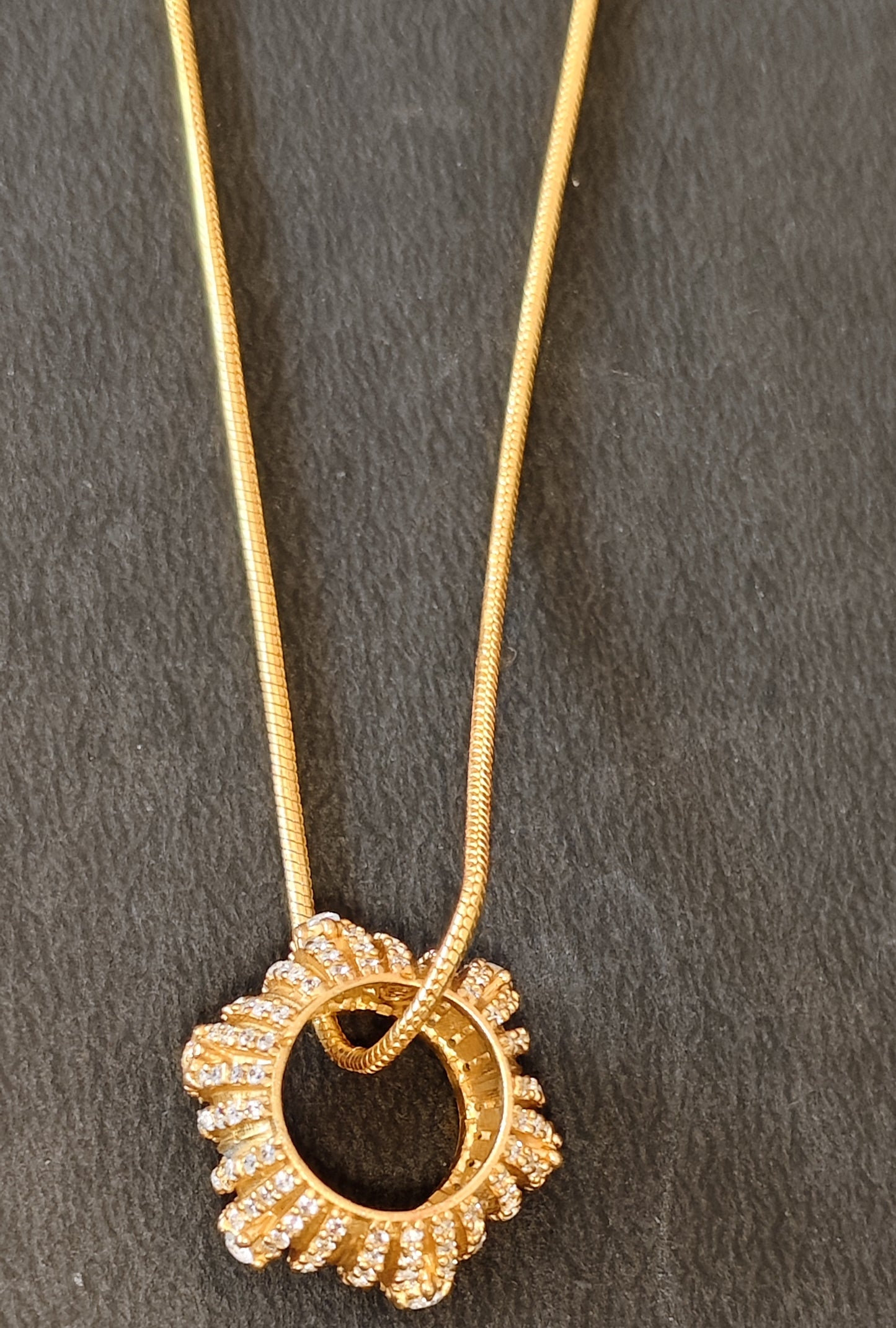 Elegant Pure Silver Chain with Designer Gold-Plated Pendant