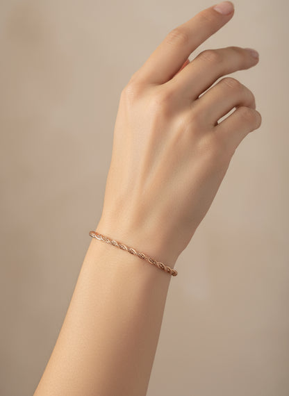 Rose Gold Twisted Infinity Chain Bracelet