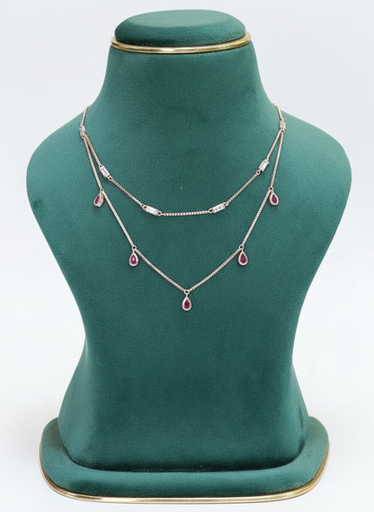 The 'Adora' Teardrop Gemstone Charm Layering Necklace