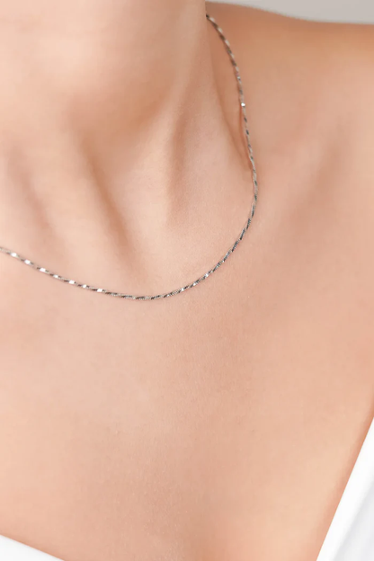 Pure Silver Twisted Box Chain