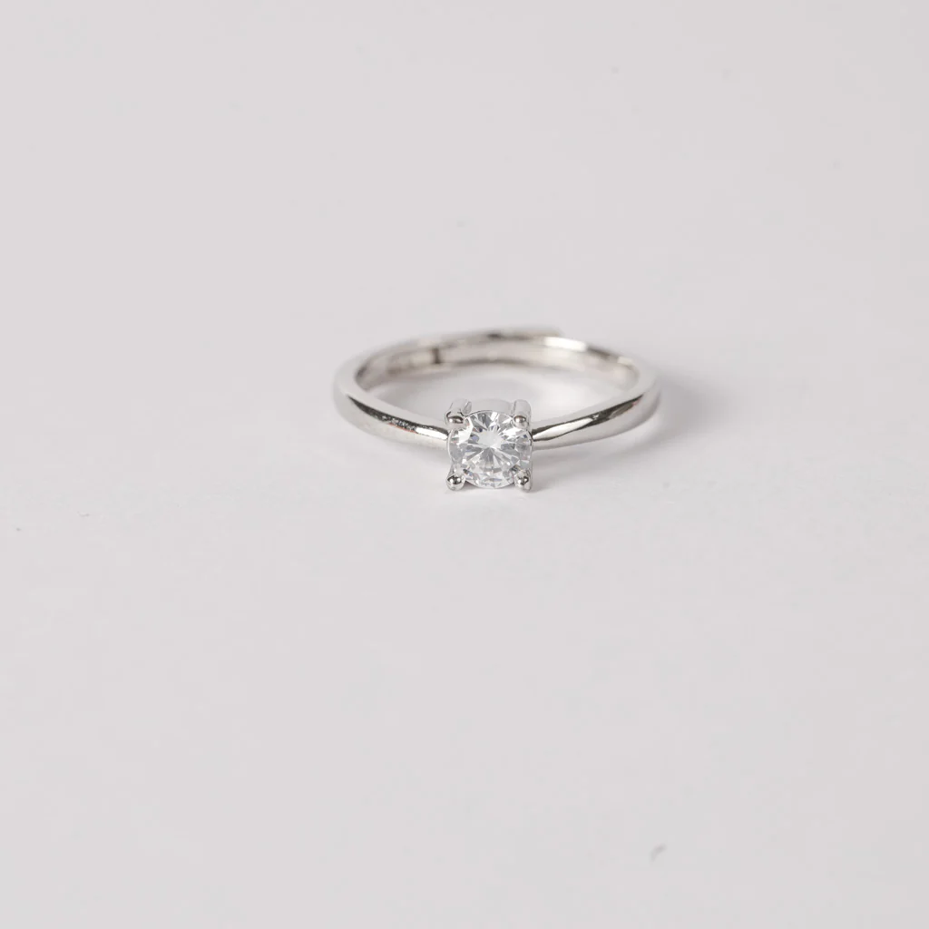 Center Charm Solitaire Ring