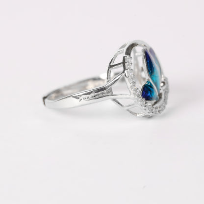 Butterfly Feeding Diamond Ring