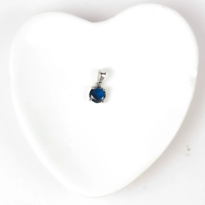 Pure Silver Blue Solitaire Pendant