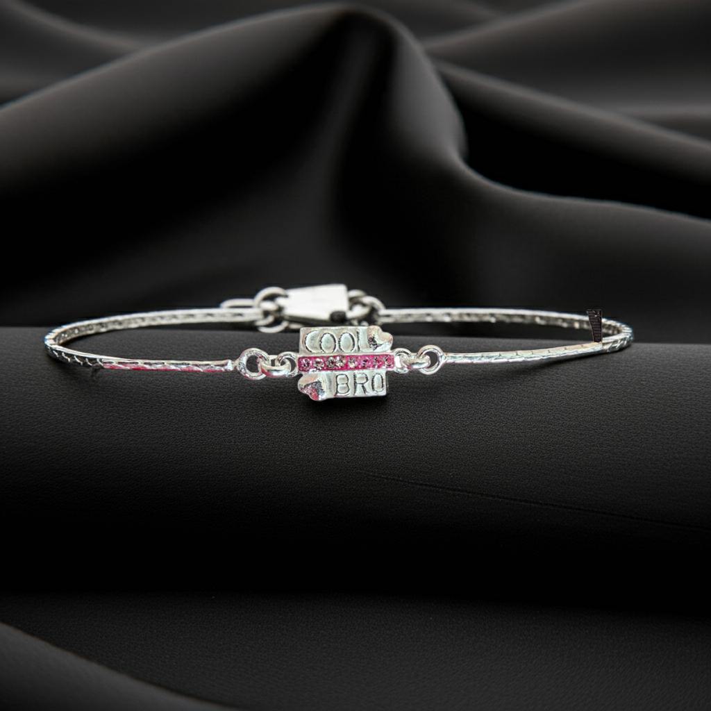 Silver "Cool Bro" Bracelet for the Fun-Loving Bro