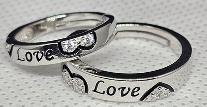 Matching "LOVE" Engraved Rings