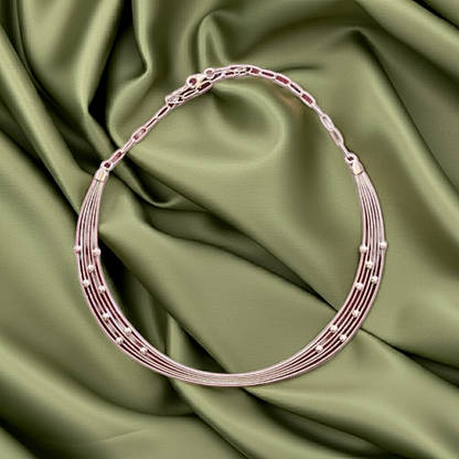 Pure 925 Silver & Rose Gold Plated Women’s Choker Necklace