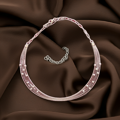 Pure 925 Silver & Rose Gold Plated Women’s Choker Necklace
