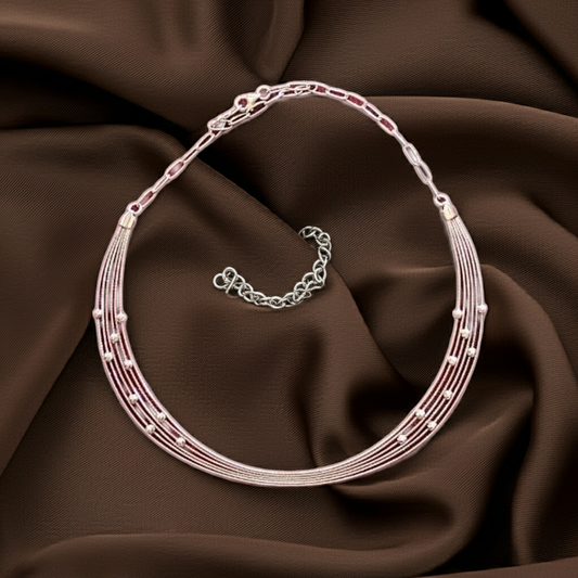 Pure 925 Silver & Rose Gold Plated Women’s Choker Necklace