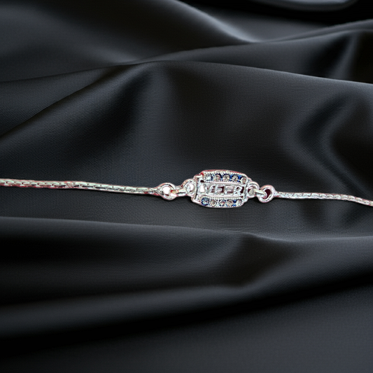 Silver “Veer” Bracelet Rakhi – For the Brave Brother You Admire