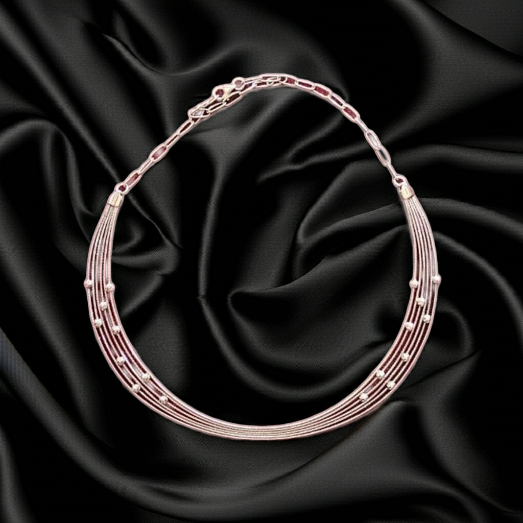 Pure 925 Silver & Rose Gold Plated Women’s Choker Necklace